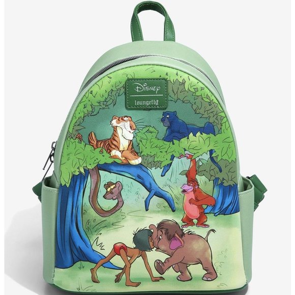 Loungefly Handbags - Loungefly Disney Jungle Book Mini Backpack Characters Trees Leaves Bag